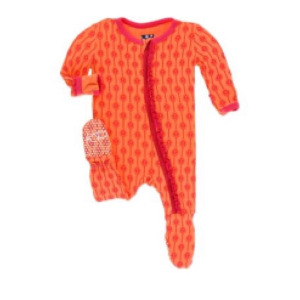 Kickee Pants Leaf Lattice Footed Pajama 🧡